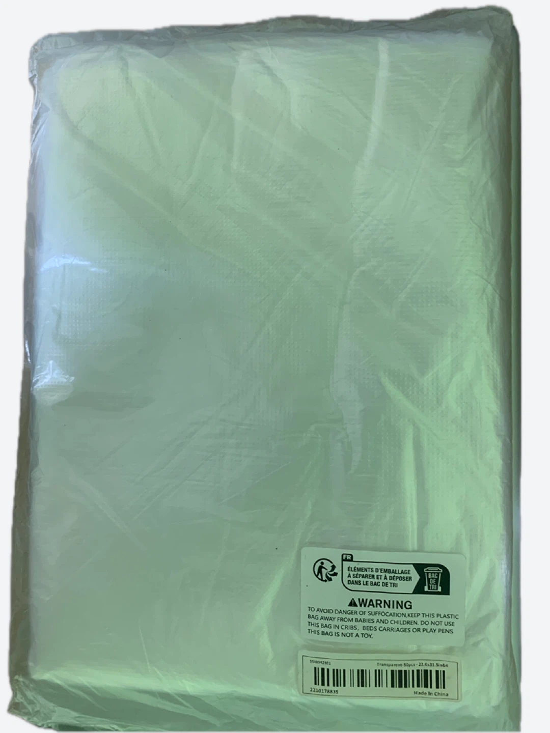 Transparent Plastic Bags - 50 Count