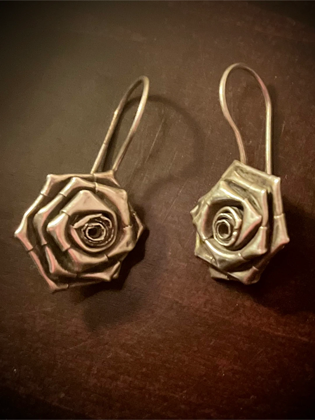 NEW Real Silver Rose Drop Earrings - photo 2