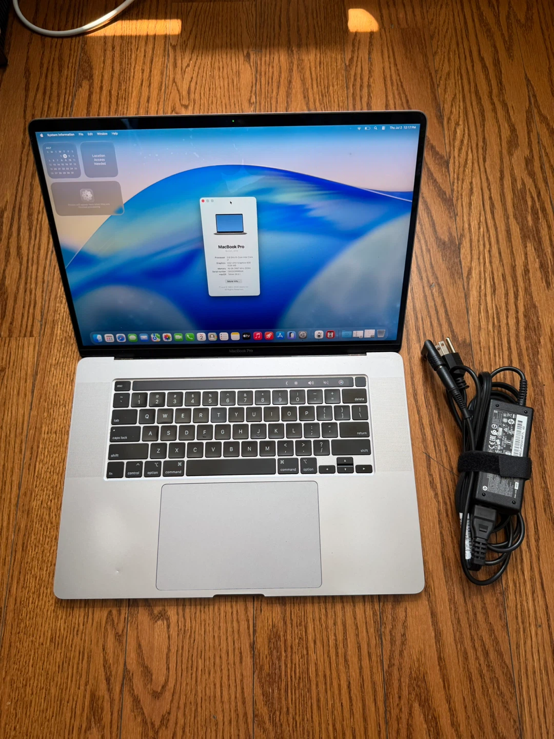 MacBook Pro 16 inch 2019 16GB RAM 512GB SSD MacOS Tahoe