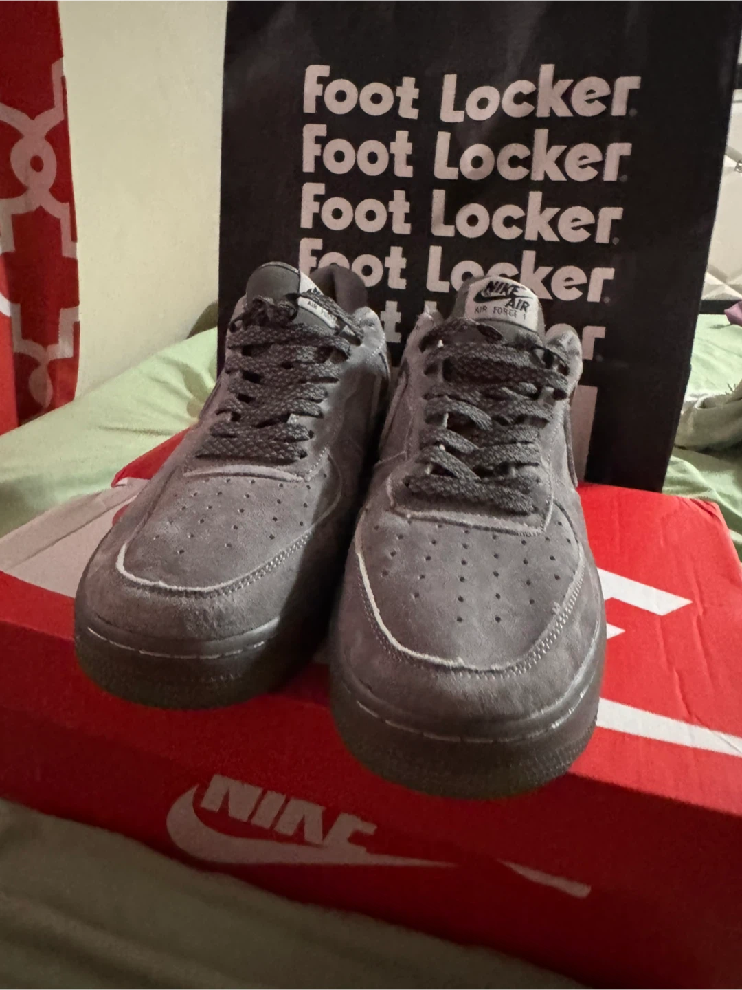 Nike Air Force 1 Grey Suede Sneakers
