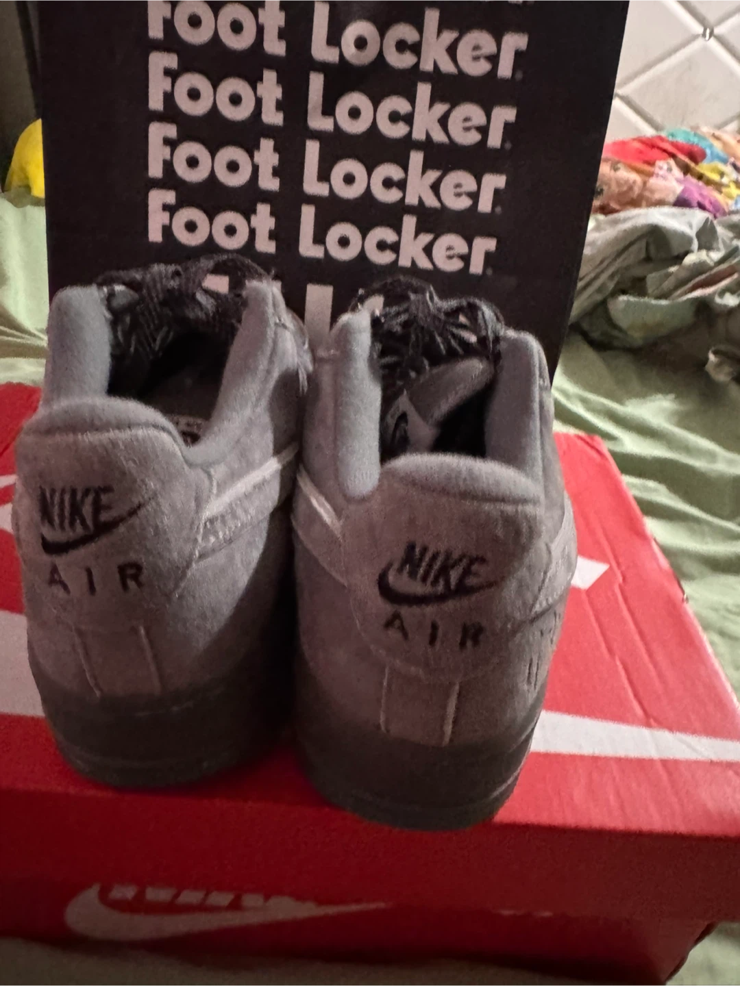 Nike Air Force 1 Grey Suede Sneakers - photo 5