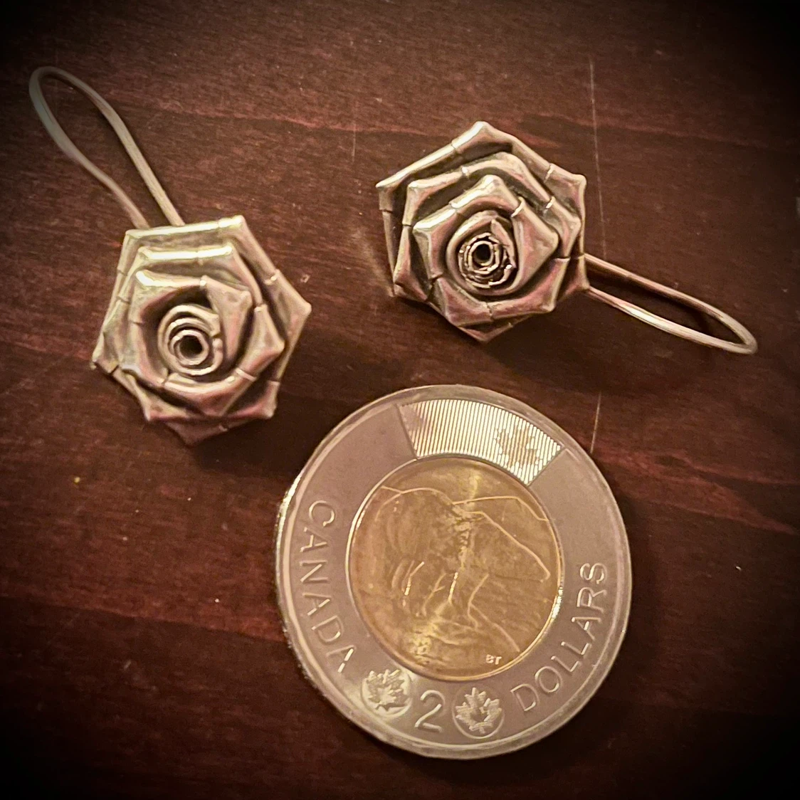 NEW Real Silver Rose Drop Earrings - photo 4
