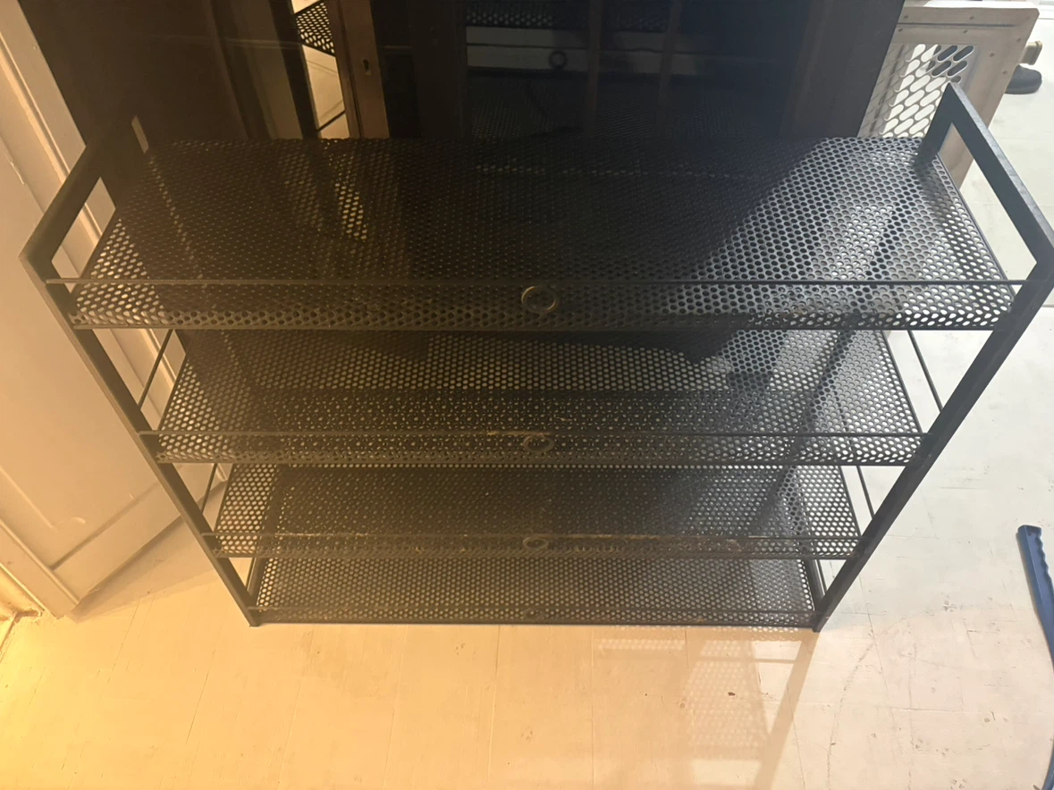 Black Metal 4-Tier Storage Shelf