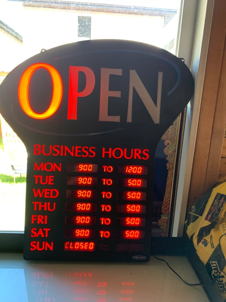 Light-Up Open Business Hours Sign