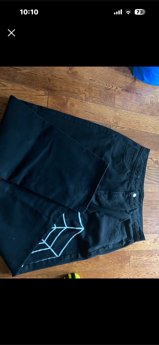 Black Jeans with Spiderweb Design - photo 3