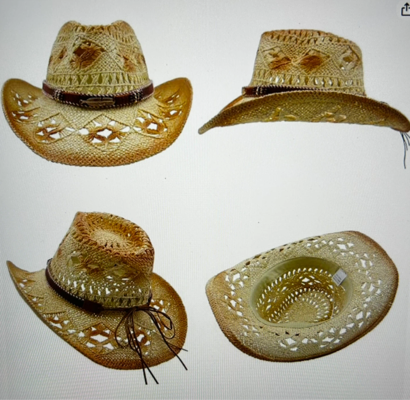 Straw Cowboy Hat for Men and Women - photo 4