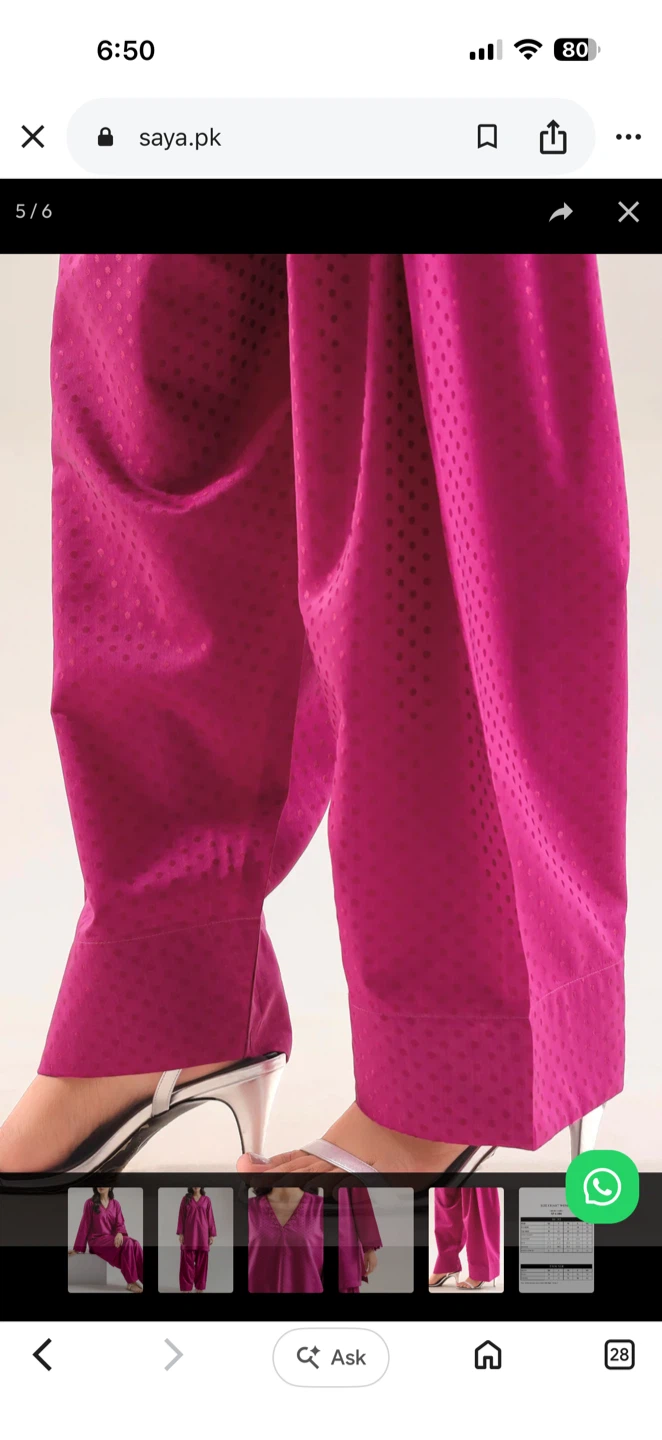 Saya Pink Jacquard Stitched 2 Piece Shirt/Trouser Set - photo 4