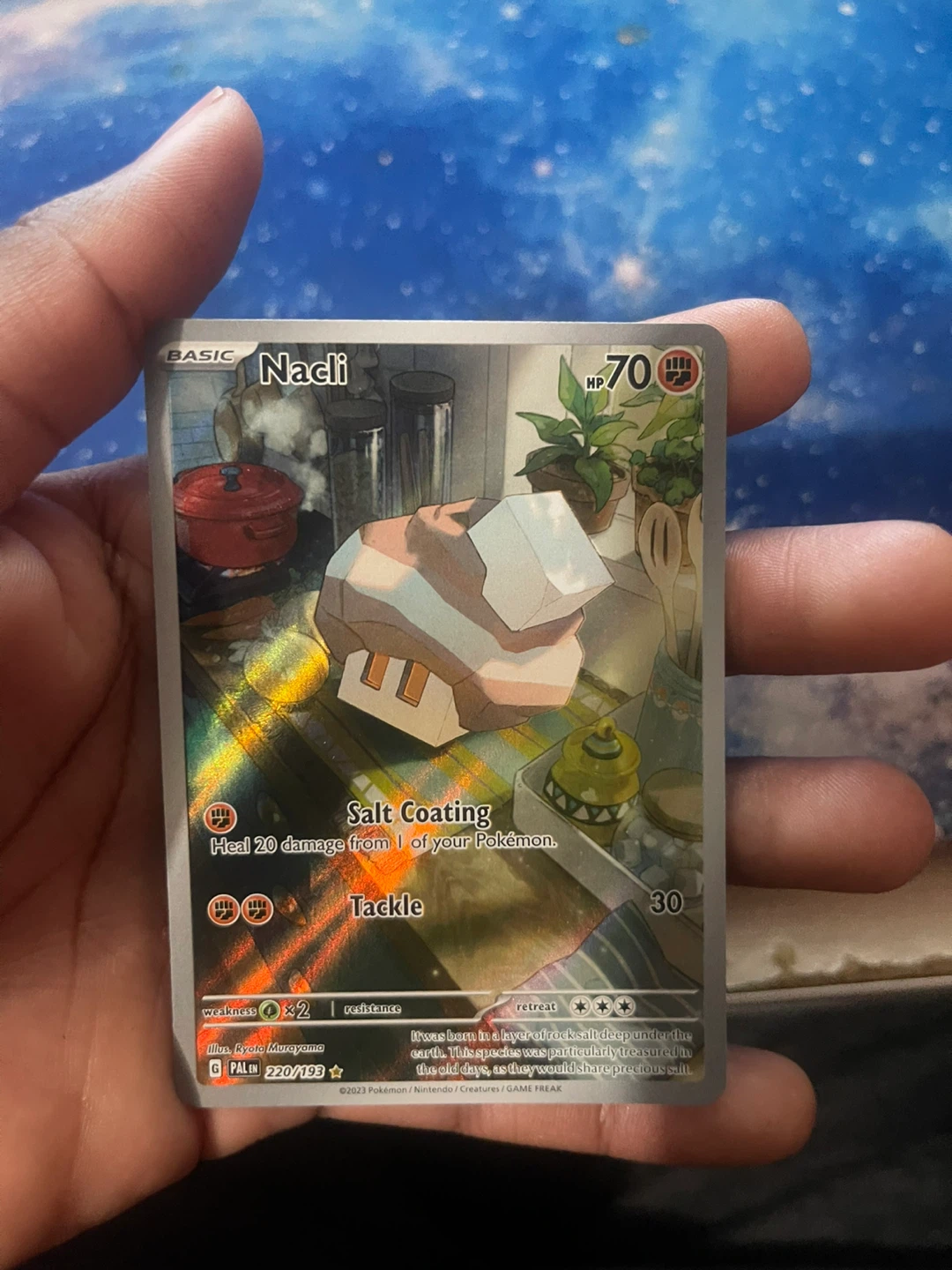 Pokemon Nacli Basic Trading Card slight bend