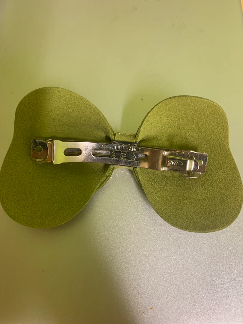Sparkly Green Bow Barrette Hair Clip - photo 2