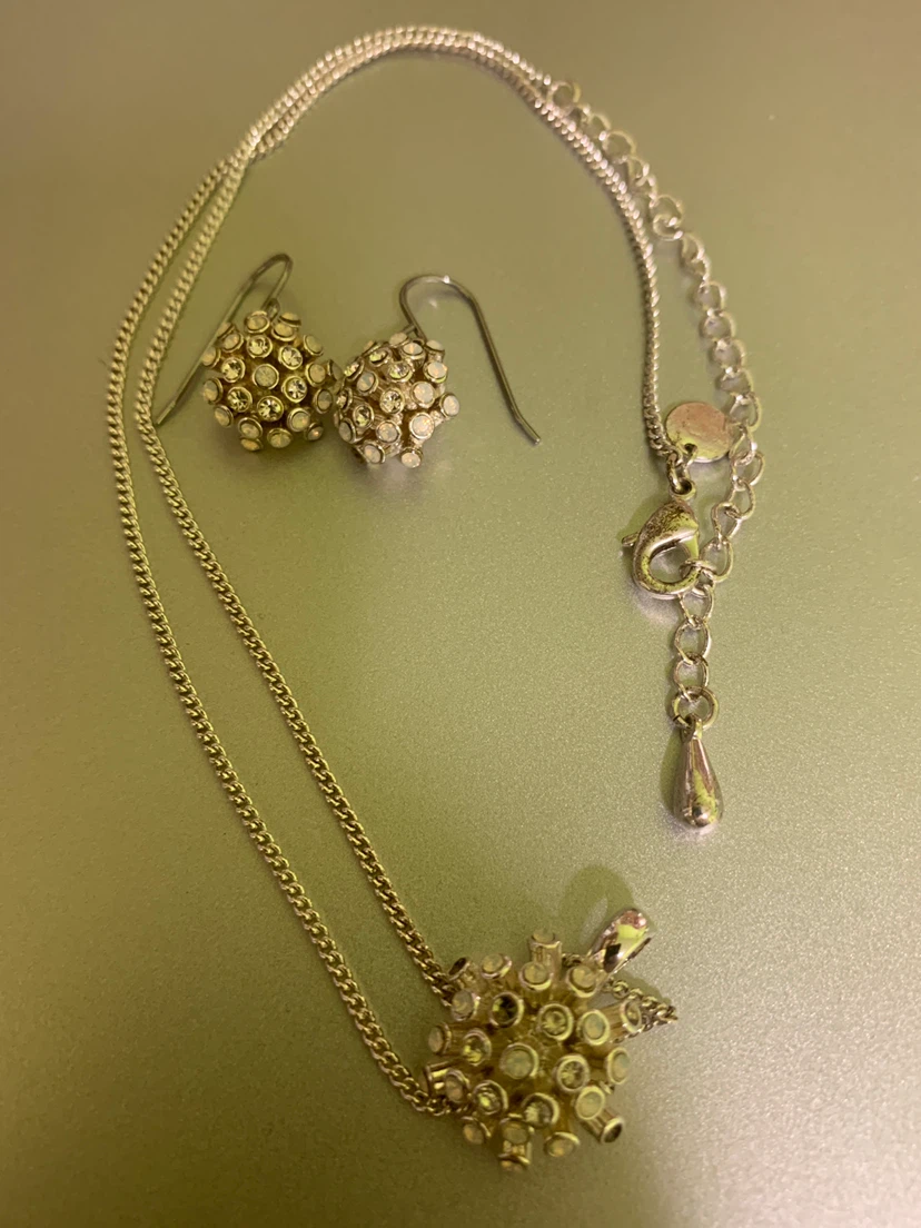 Crystal Ball Necklace and Earring Set