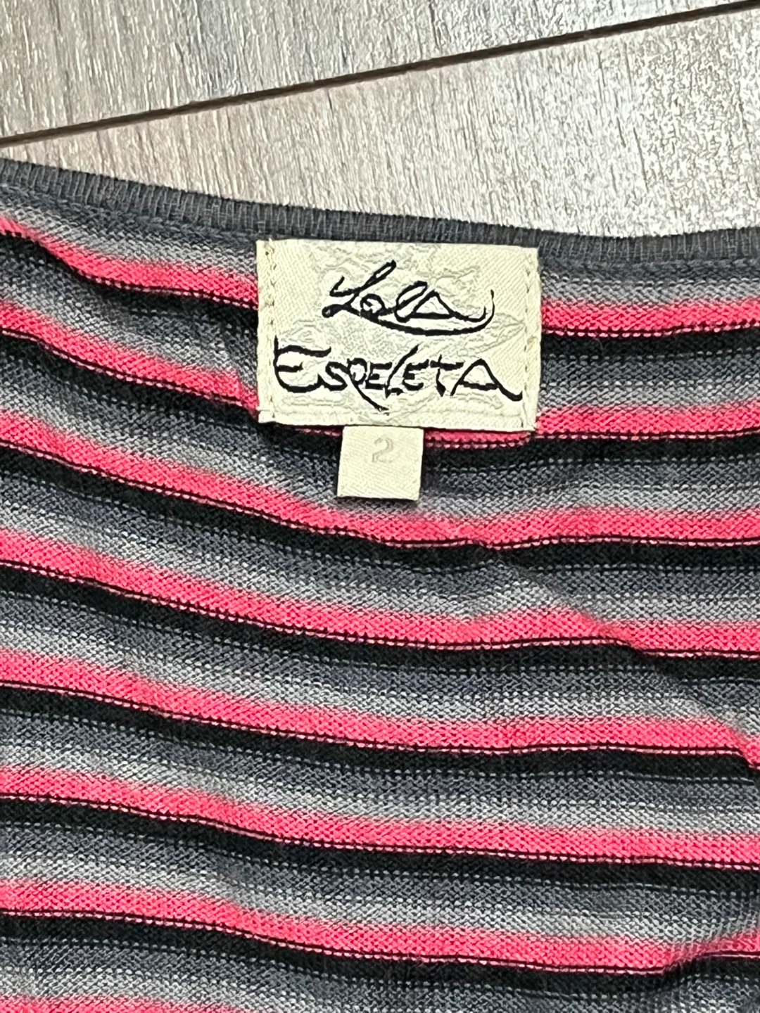Espeleta Grey Pink Striped Sweater Size 2 - photo 3