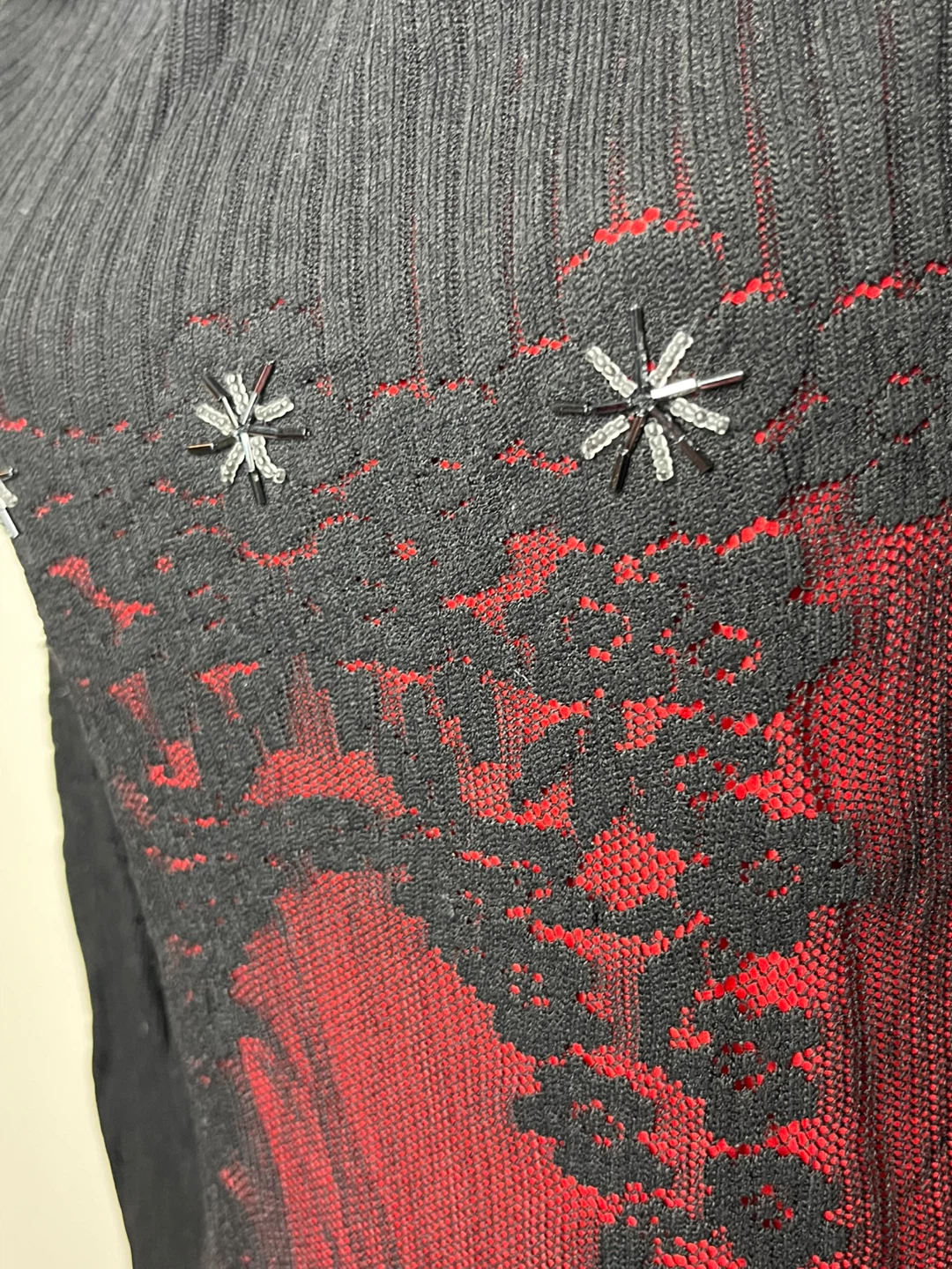 Friendly Black & Red Lace Dress Size XS/S - photo 3