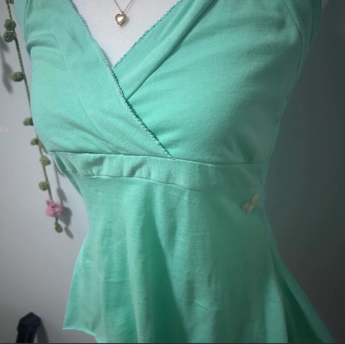 Teal halter babydoll top - photo 2