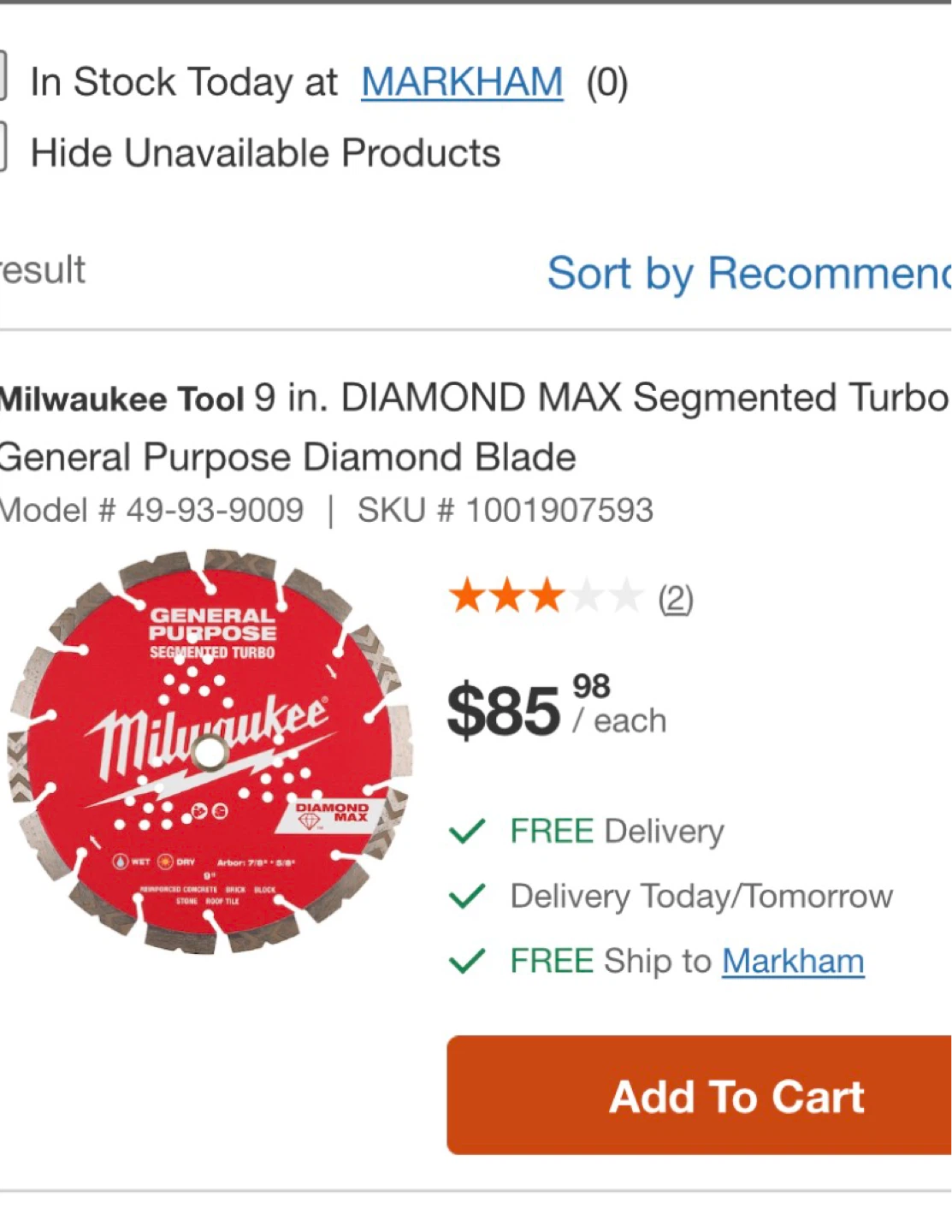 Milwaukee Tool 9 in. DIAMOND MAX Segmented Turbo Diamond Blade