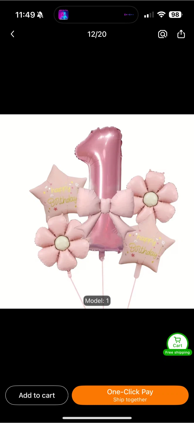 1st Birthday Party Supplies - Pink Flowers 50PCS - photo 2