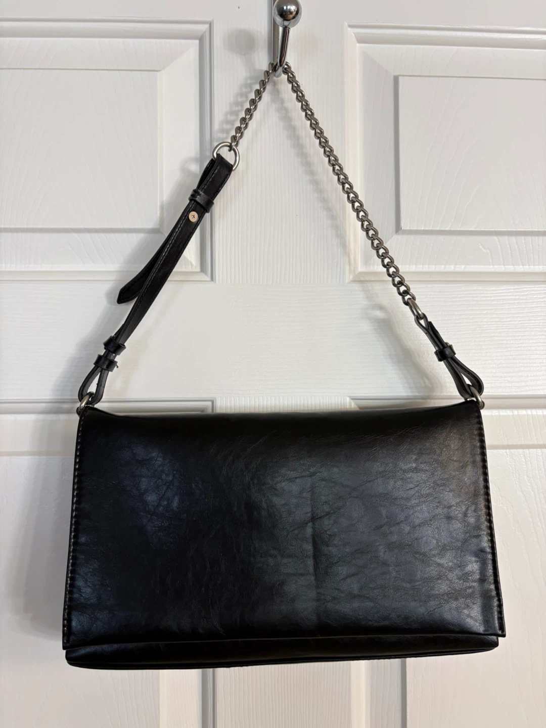 ZARA Black Vegan Leather Shoulder Bag
