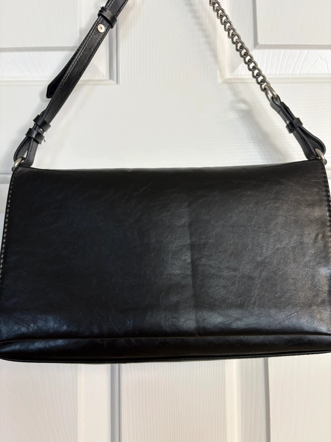 ZARA Black Vegan Leather Shoulder Bag - photo 2