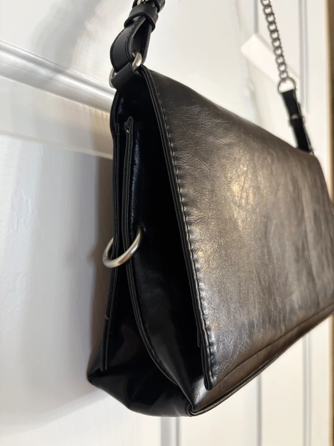ZARA Black Vegan Leather Shoulder Bag - photo 3