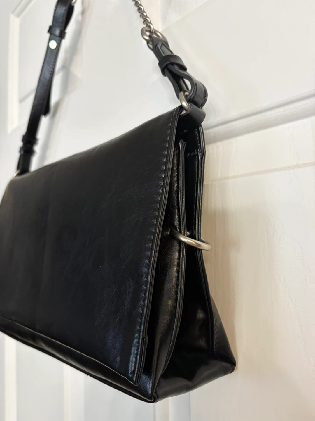 ZARA Black Vegan Leather Shoulder Bag - photo 4