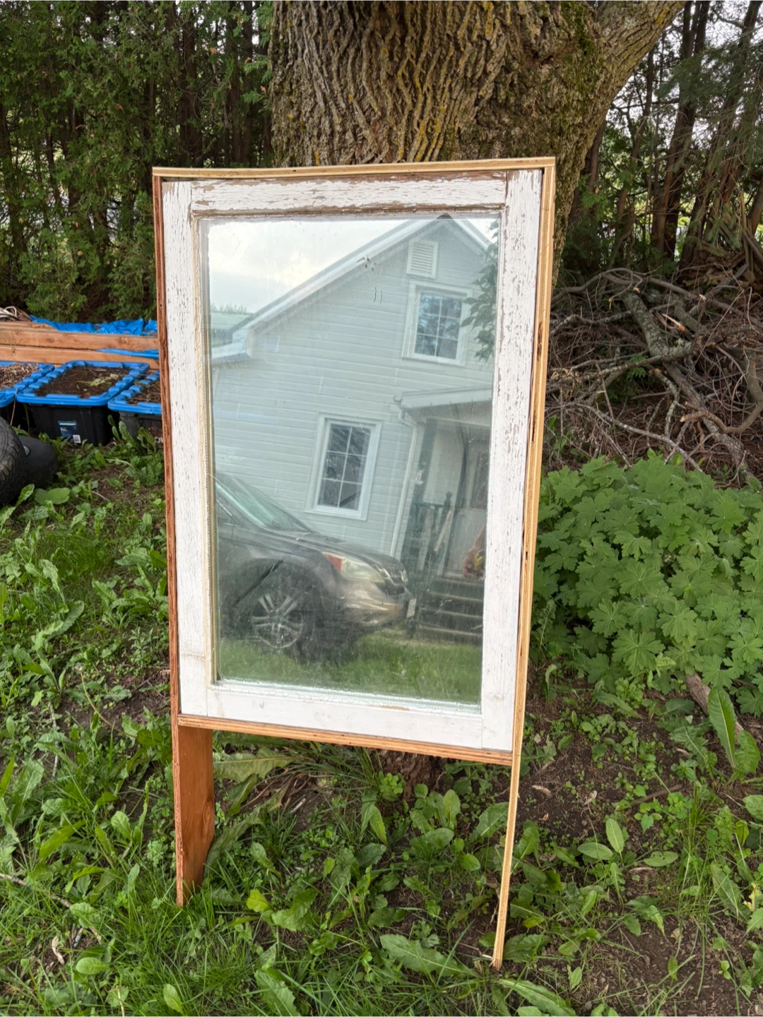 Vintage Wooden Framed Window