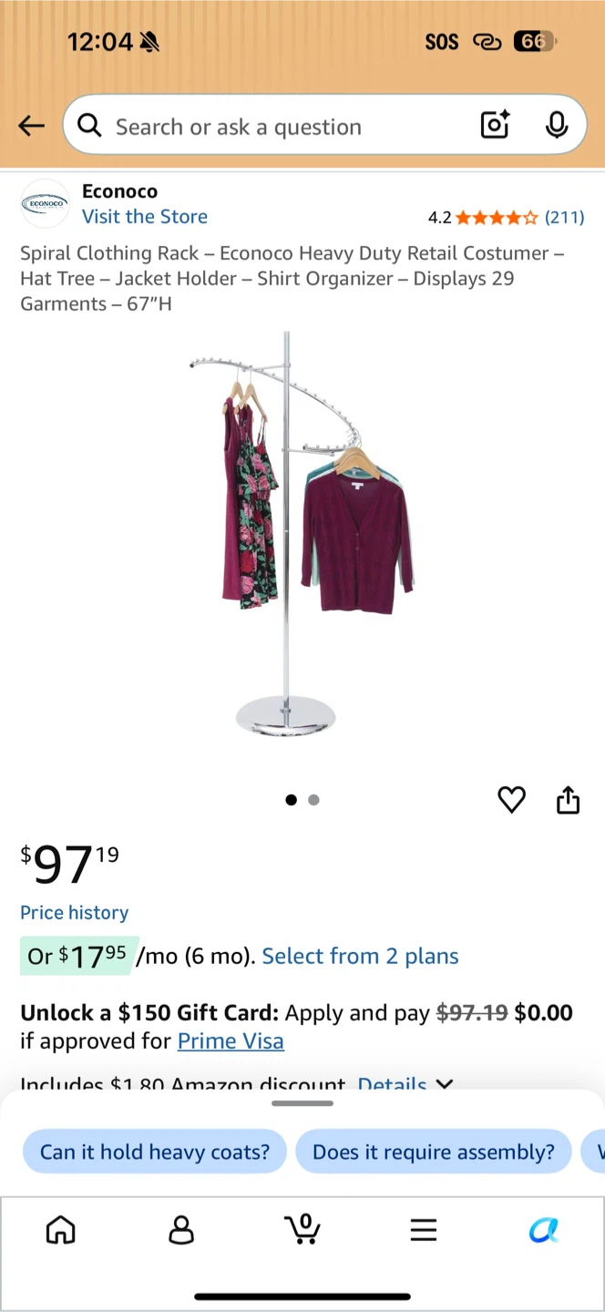Chrome Rotating Scarf or Accessory Display Stand