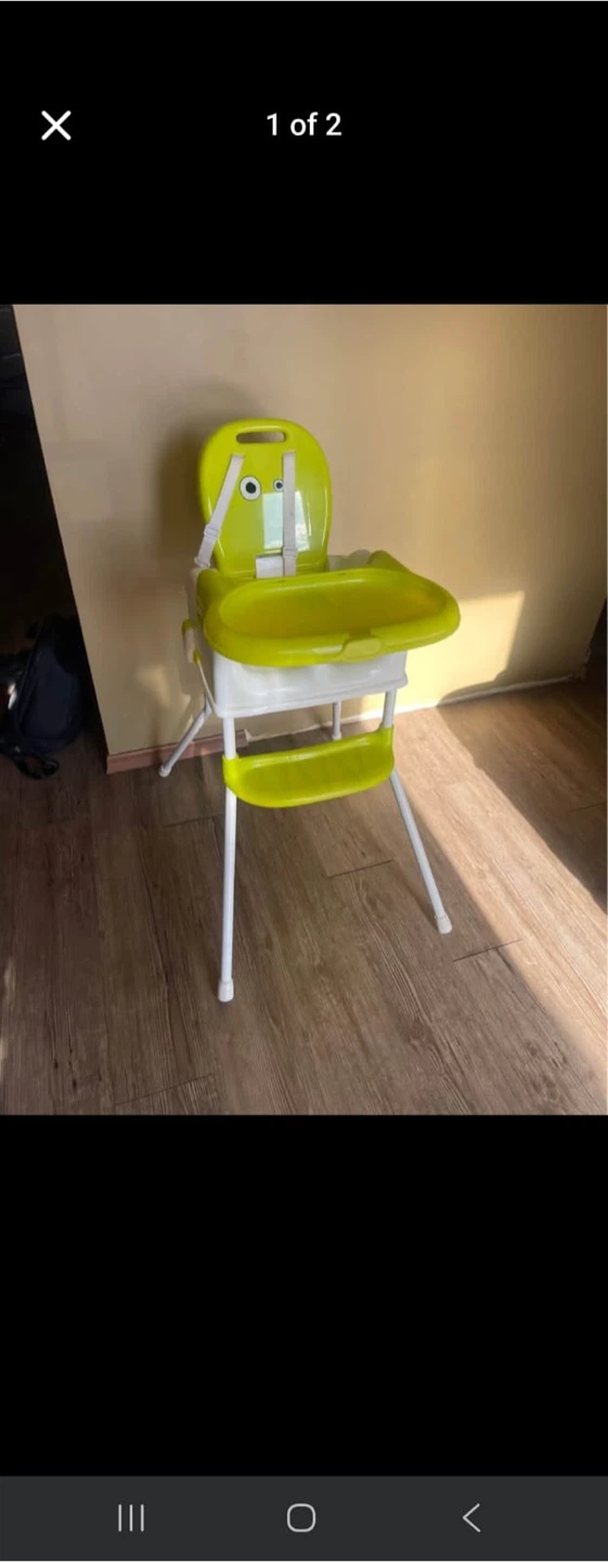 Green and White Baby High Chair - photo 2