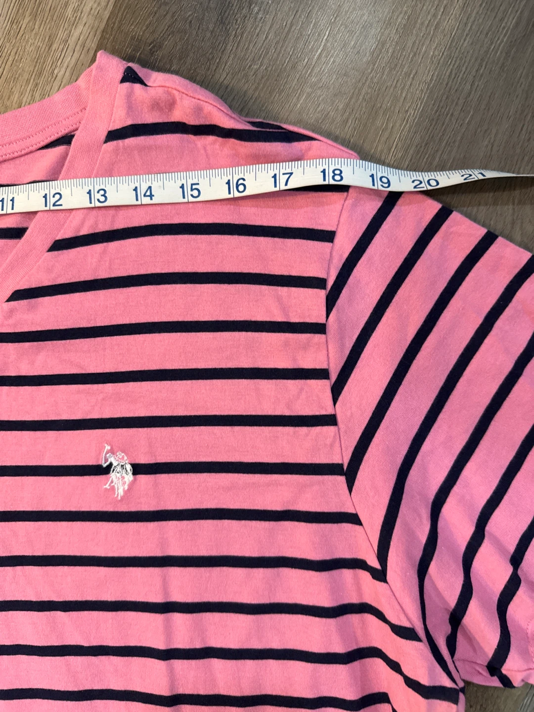 U.S. Polo Assn. Pink Striped V-Neck T-Shirt XL - photo 4