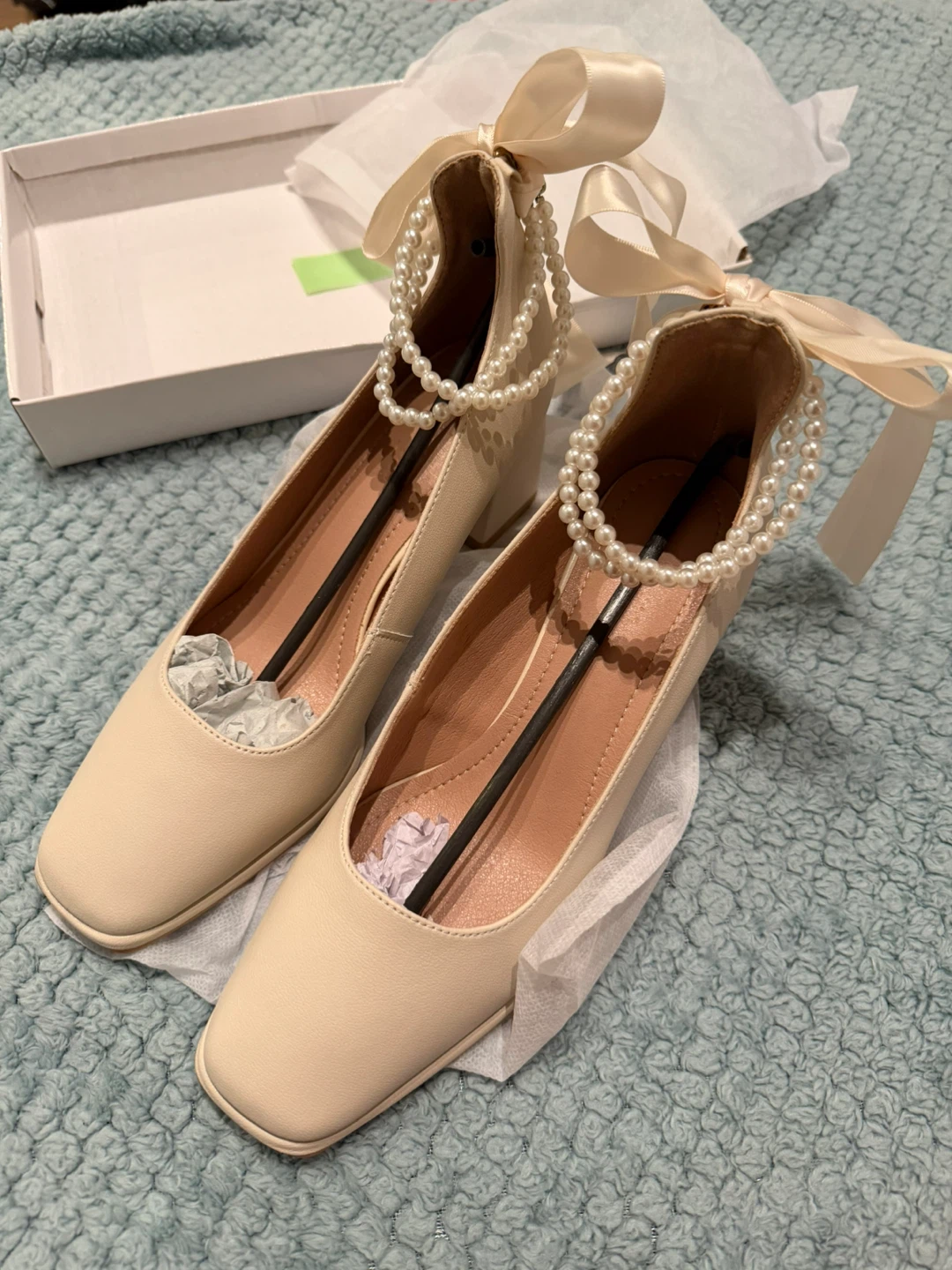 Moving sales:Beige heels with Pearl Ankle Straps - Size 37 - photo 5