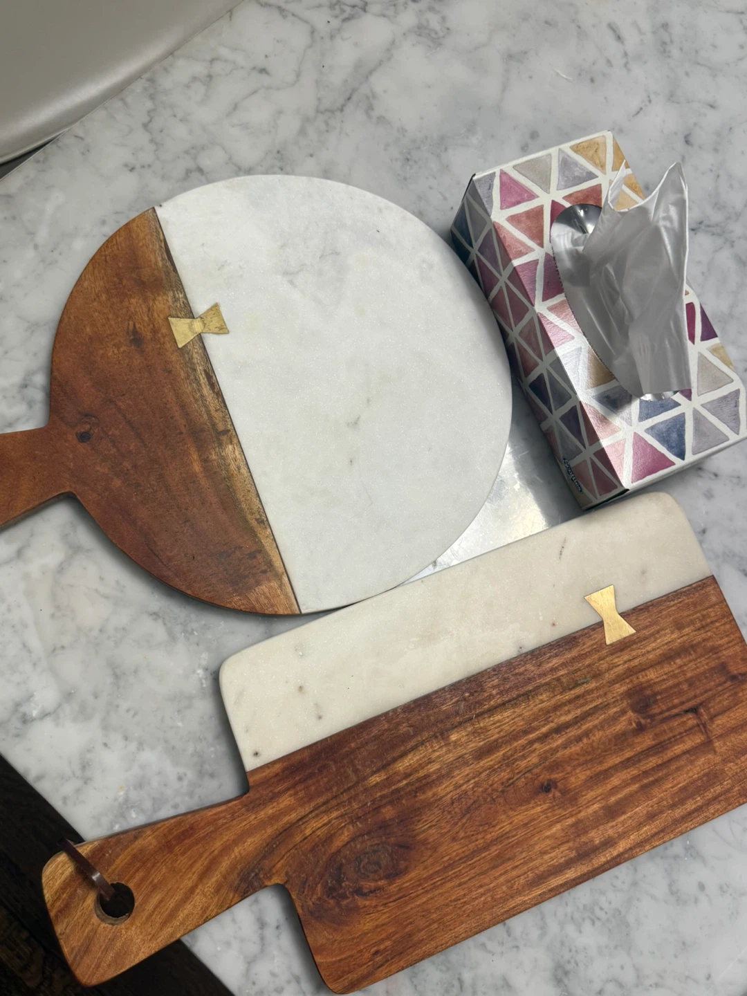 Wooden and Marble Cheese Boards - Set of 2 - photo 2