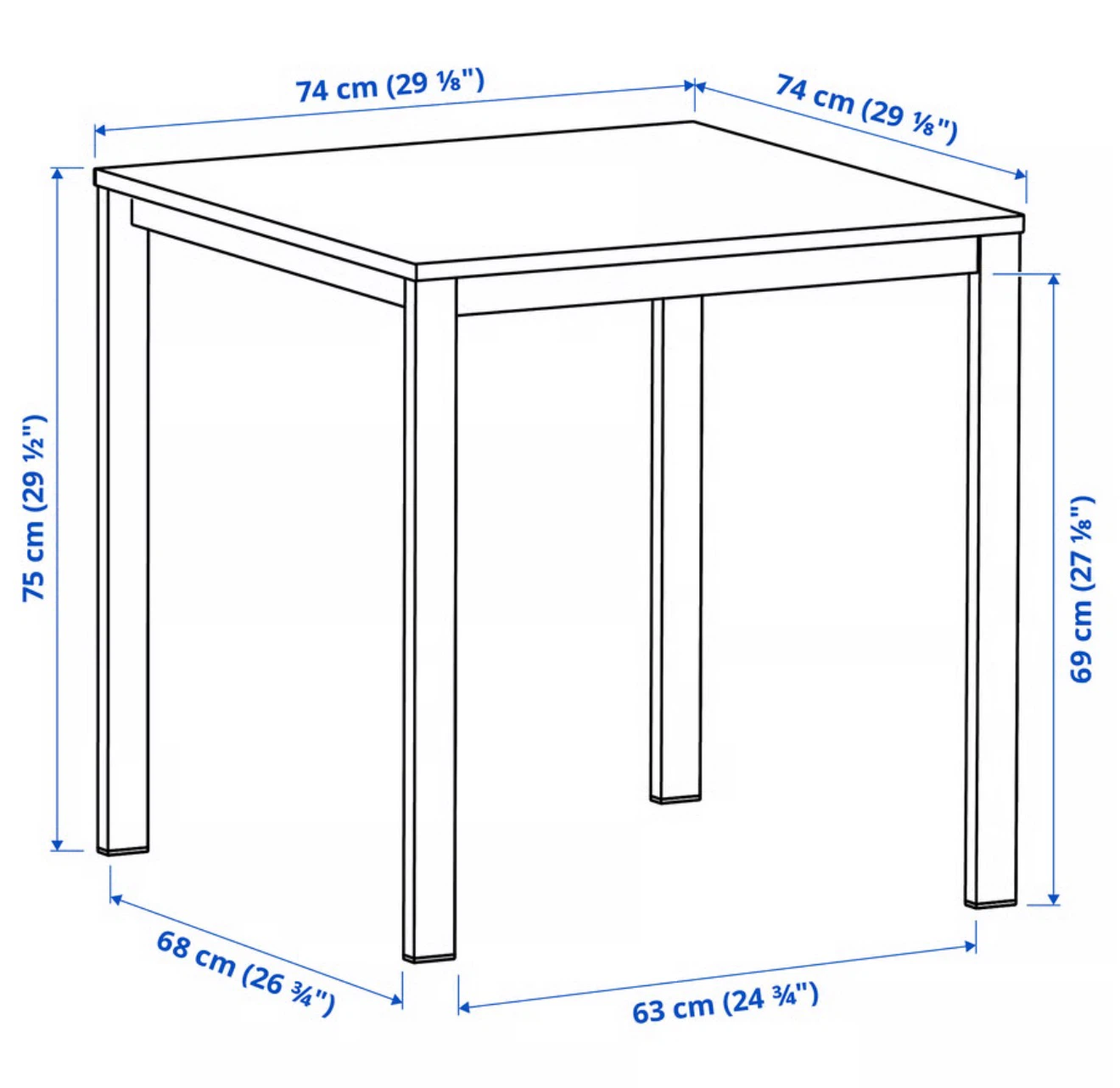 IKEA White Square Dining Table - photo 2
