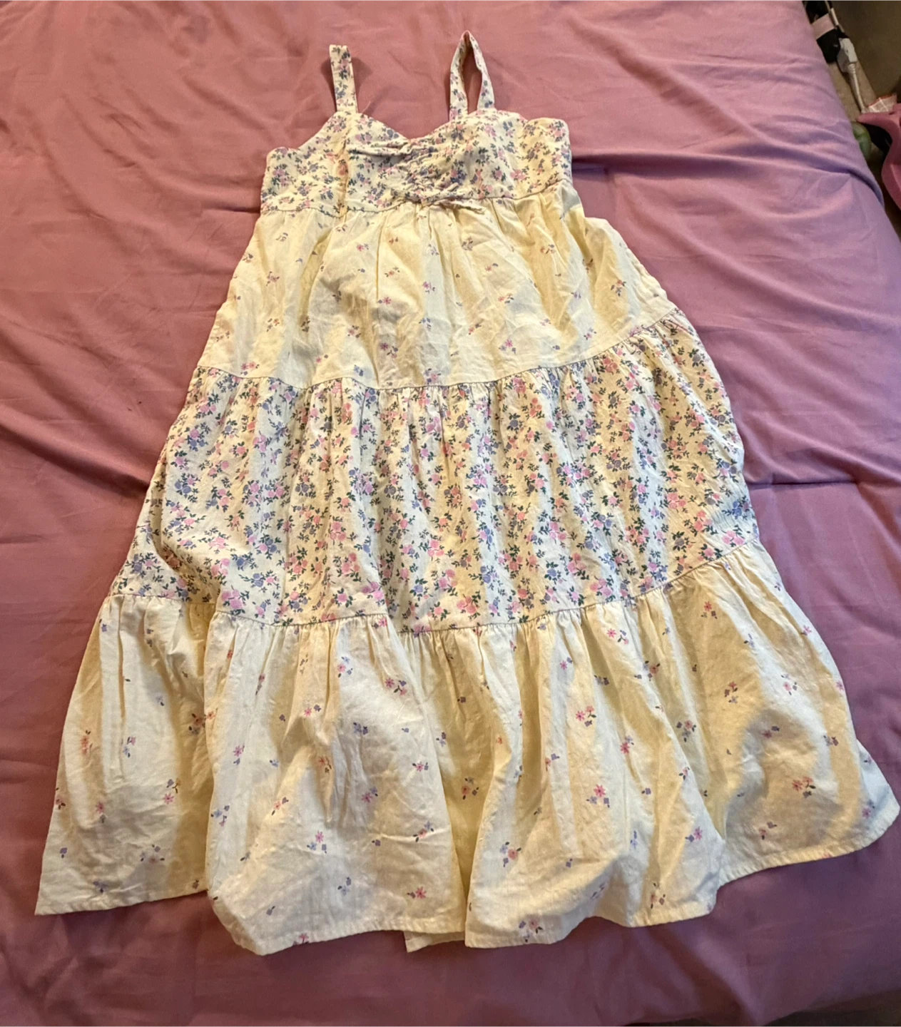 Cat & Jack Floral Tiered Maxi Dress XL (14)