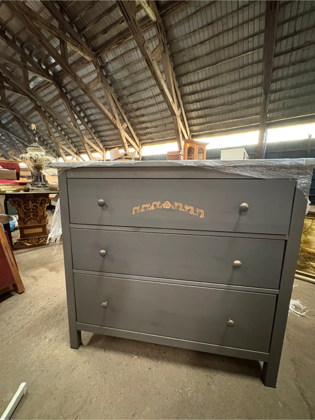 Grey 3-Drawer Dresser - photo 2