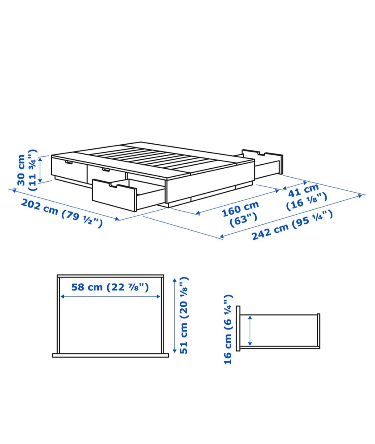 IKEA NORDLI Bed Frame with Storage - Queen - photo 3