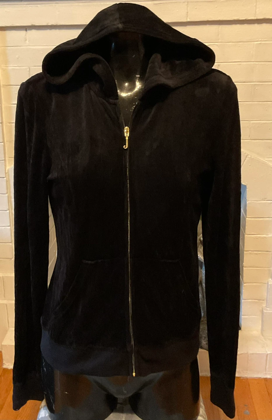 Vintage Y2K Juicy Couture Black Velour Hoodie
