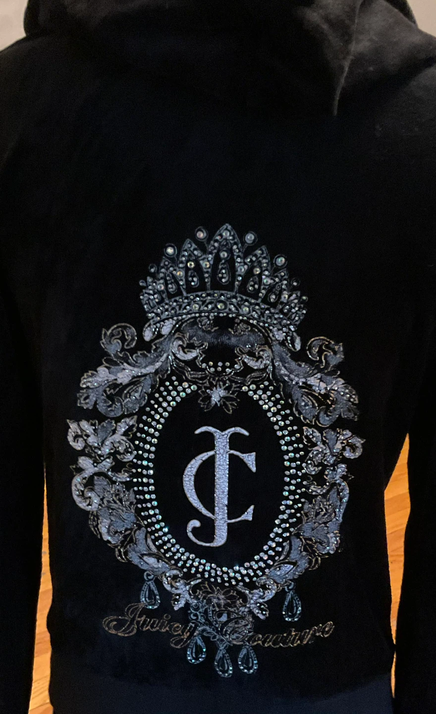 Vintage Y2K Juicy Couture Black Velour Hoodie - photo 2