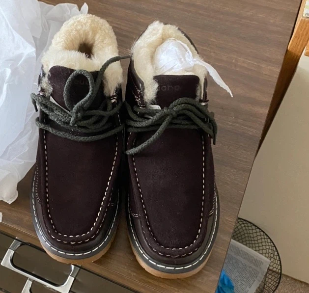 Brown Suede Fur Lined Boots Size 9 - photo 3