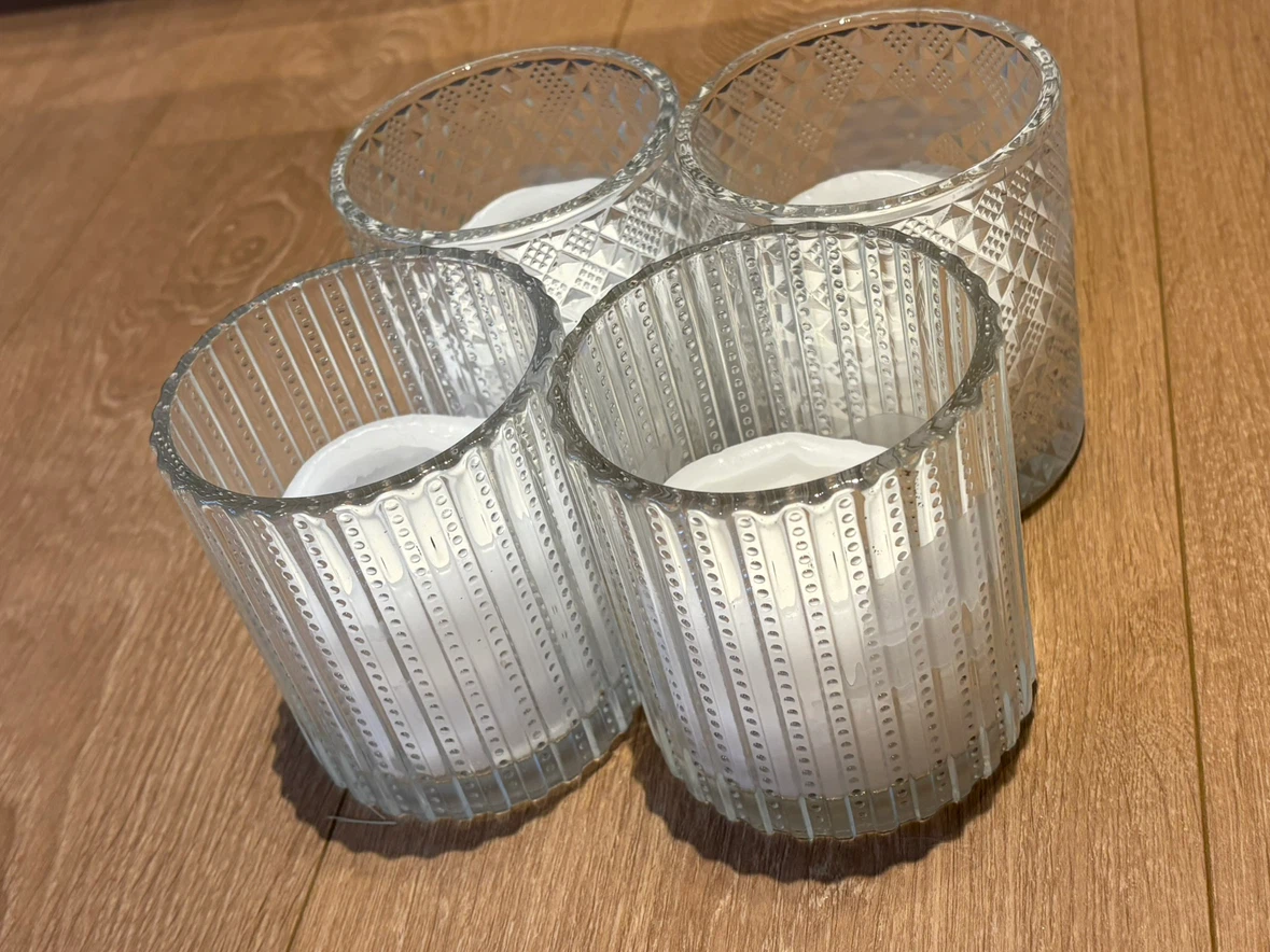 Set of 4 Glass Candle Holders