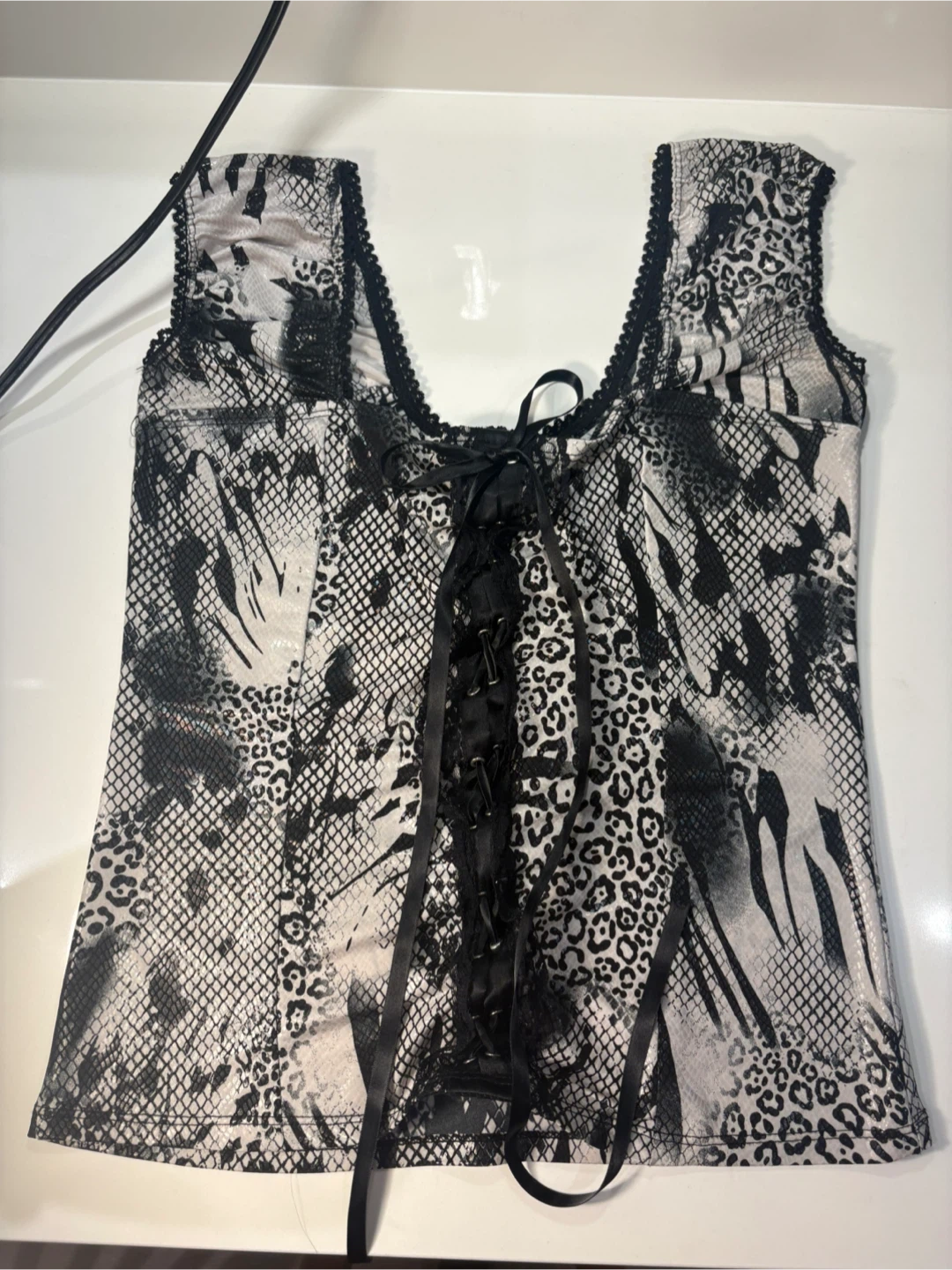 Chemele Animal Print Corset Top