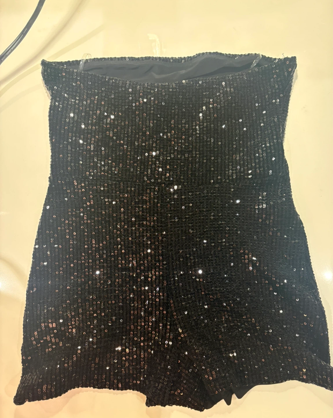 Windsor Black Sequin Strapless Romper - photo 3