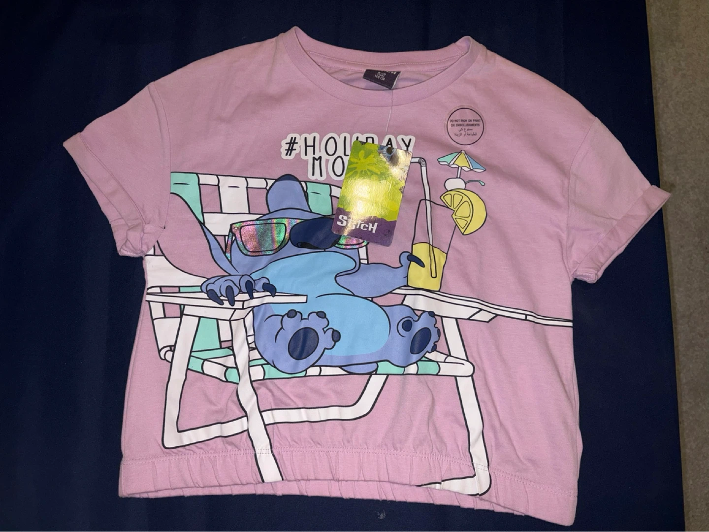 New Stitch Graphic crop top T-Shirt- 9-10years