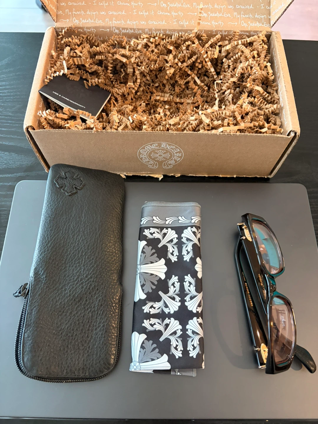 Chrome Hearts Sunglasses with Case and Cloth