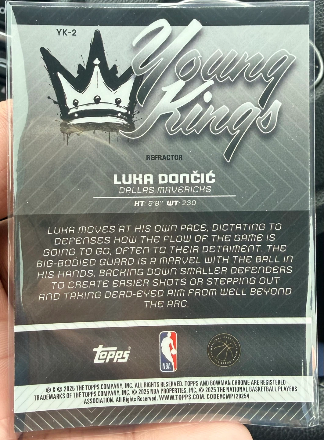 Topps Bowman Chrome Luka Doncic Young Kings Refractor Card - photo 2