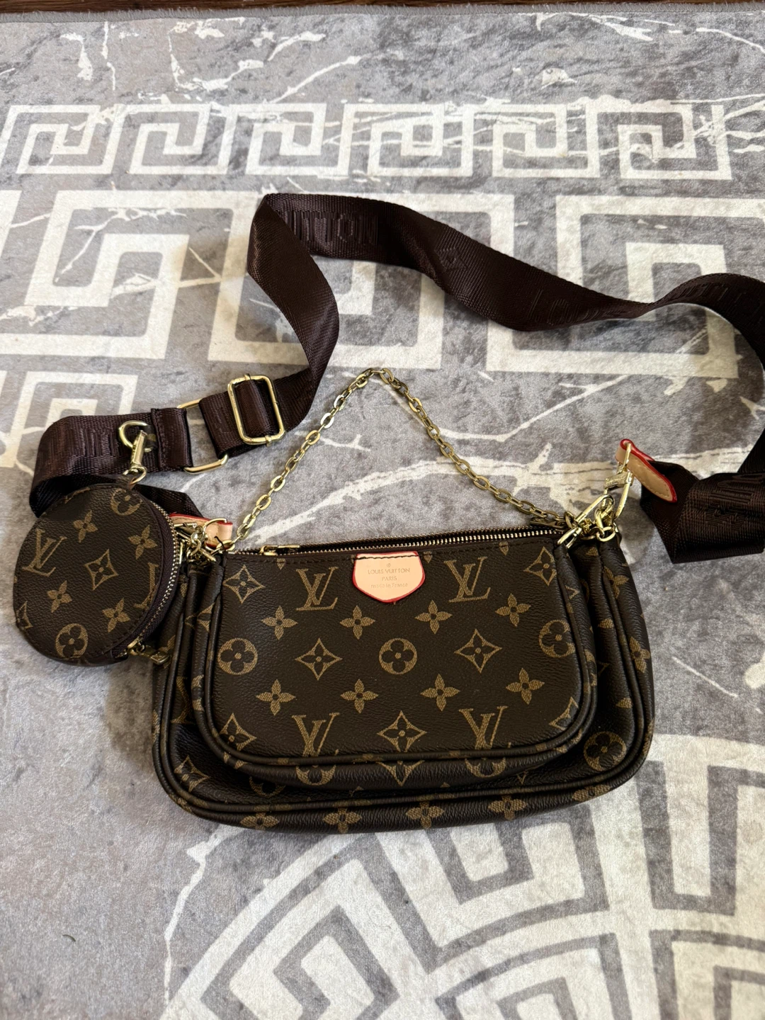 Louis Vuitton Monogram Crossbody Bag with Pouch