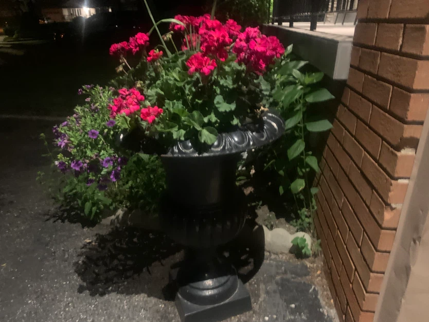 Decorative Urn Planter with Flowers