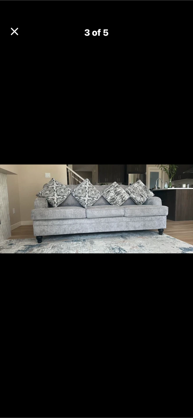 Grey Sofa with Accent Pillows - photo 3