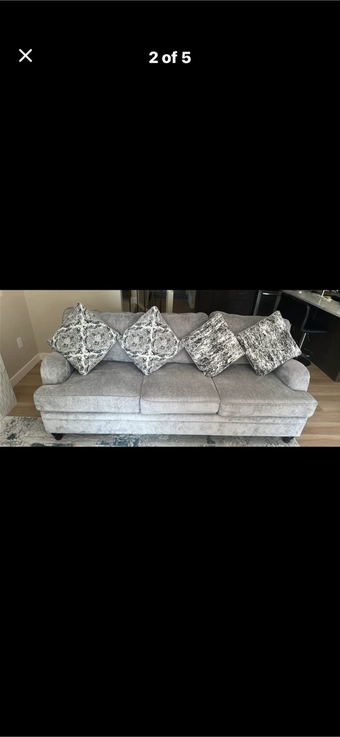 Grey Sofa with Accent Pillows - photo 4