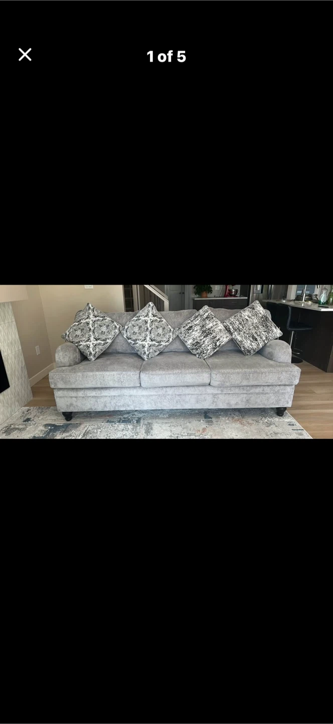 Grey Sofa with Accent Pillows - photo 5