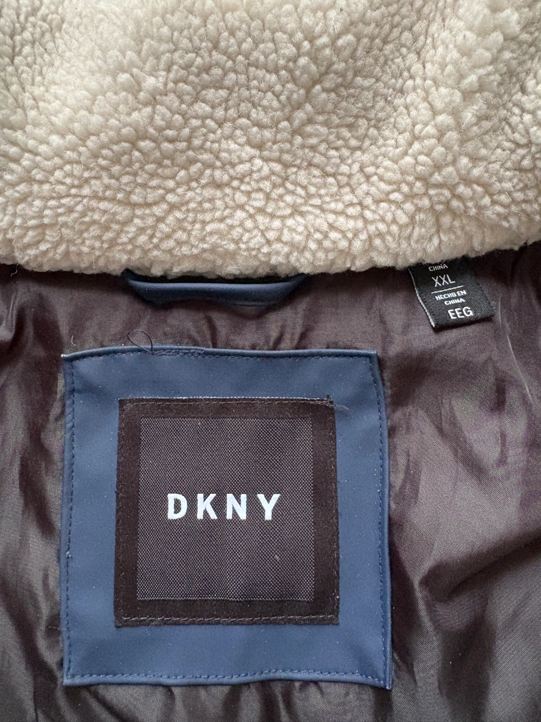 DKNY Puffer Jacket with Sherpa Collar - XXL