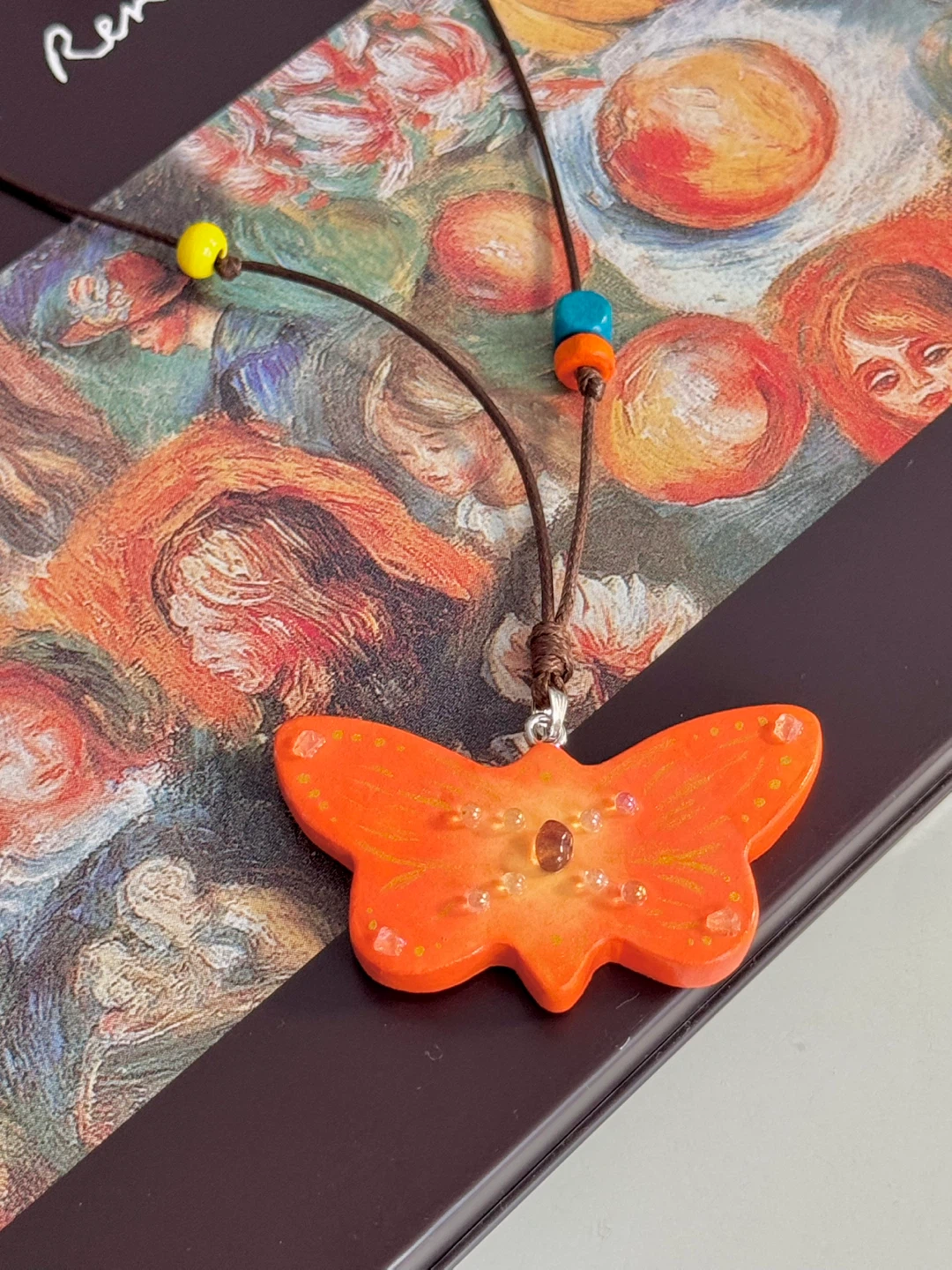 100% handmade clay necklace