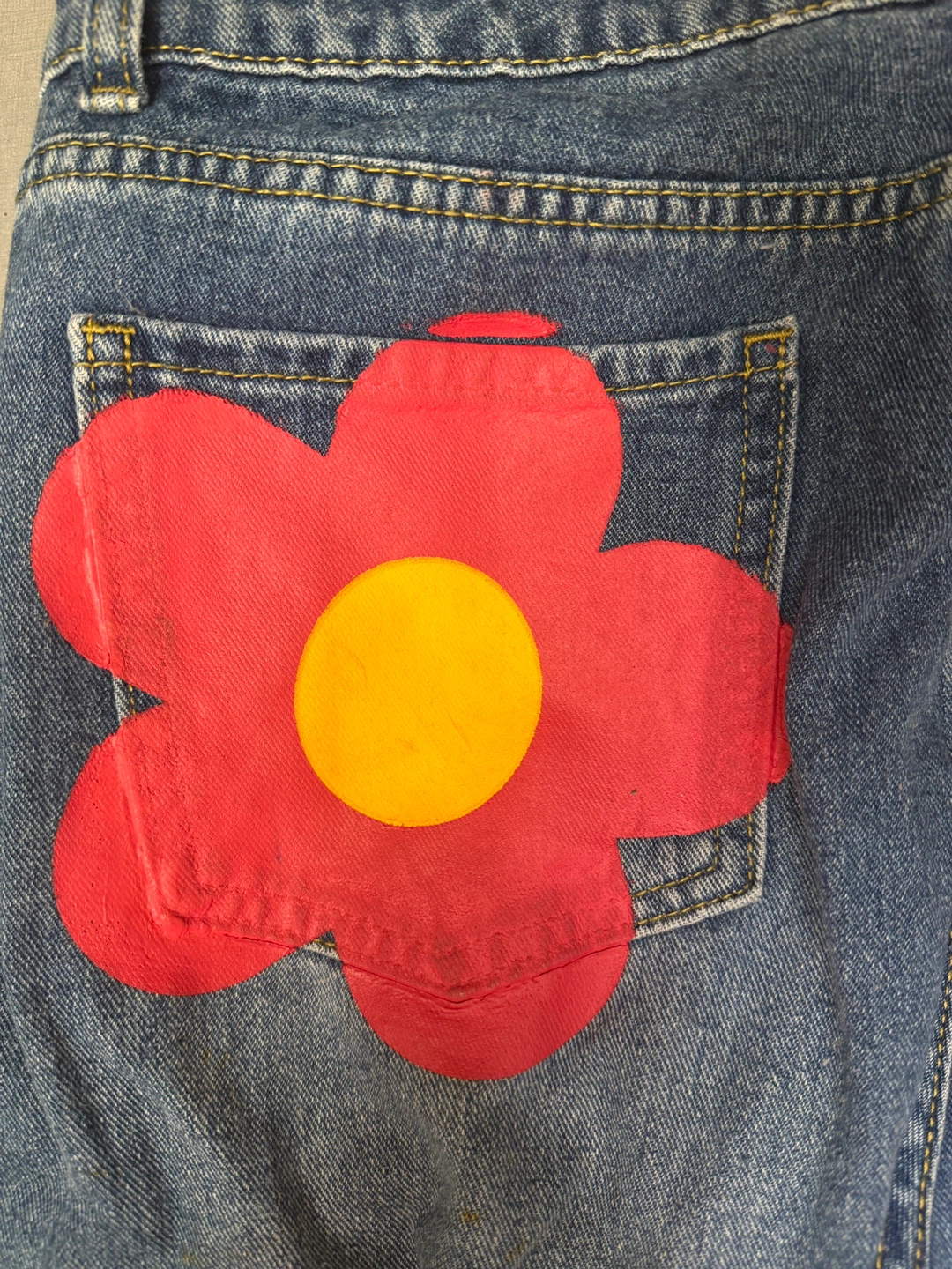 Custom Flower Patch Denim Jeans - photo 5